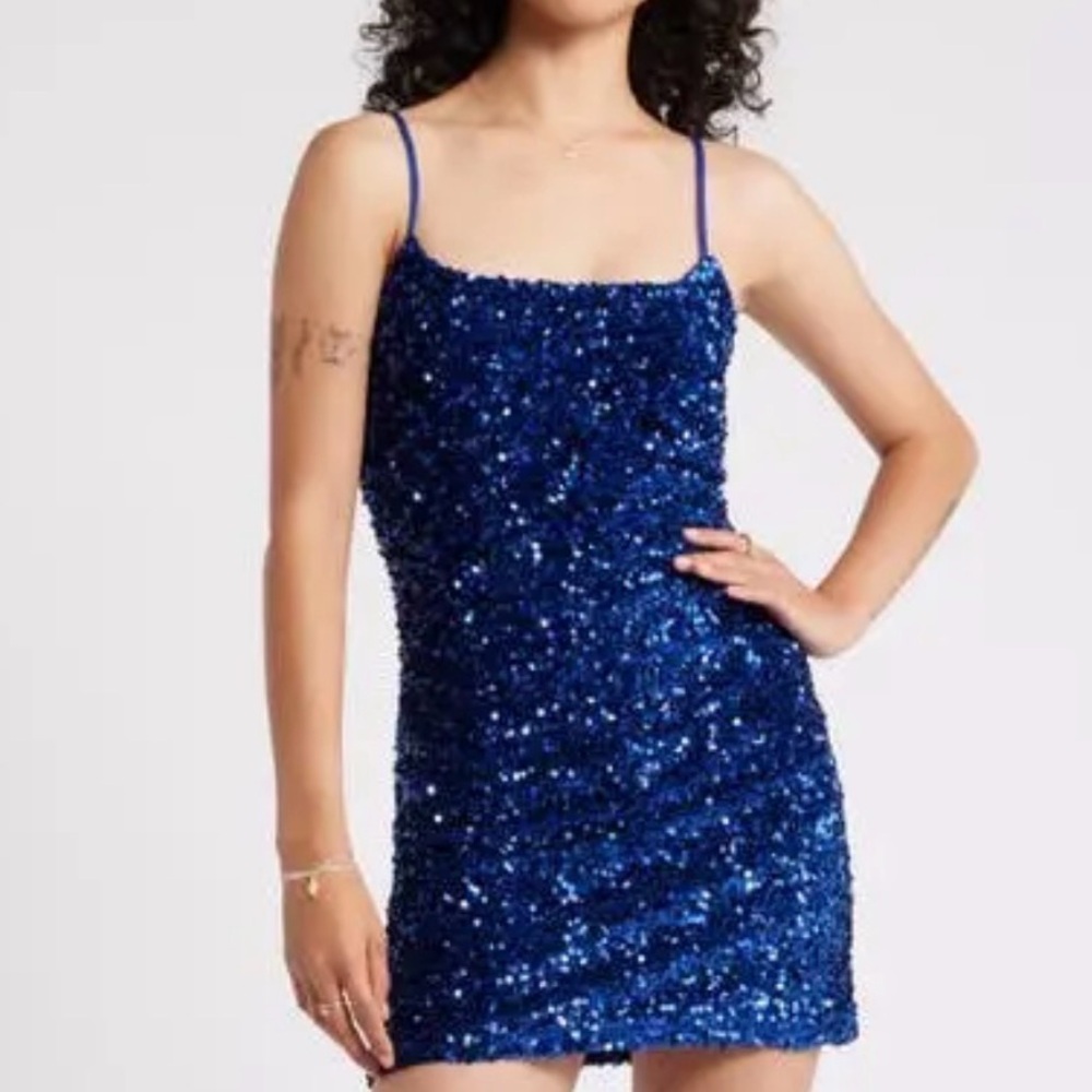BP Blue Sequin Mini Dress